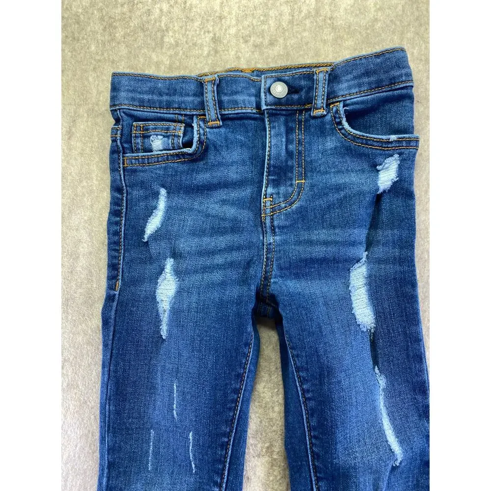 Levi's 720 Girls' High-Rise Super Skinny Distressed Blue Jeans Size XS 4/5